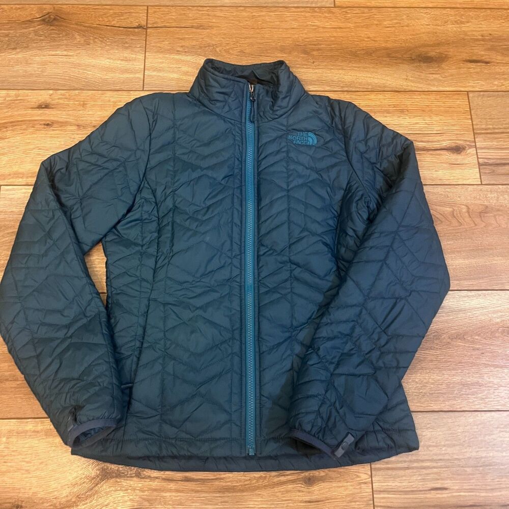 The North Face Bombay Blue Teal Quilted Full Zip Jacket Liner Puffer Women's S